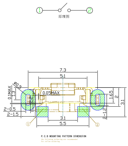 THBM03-A035NB-R-A 焊盘图