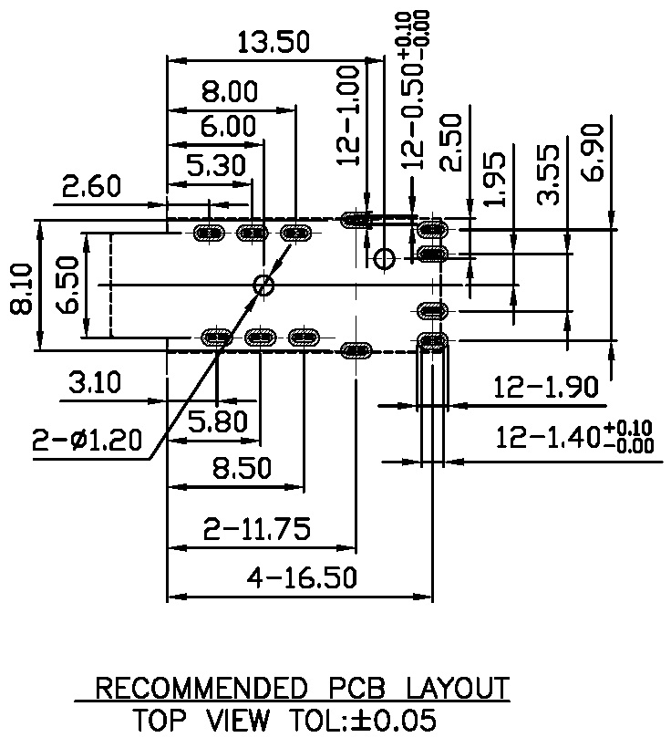 ST-332-T（DIP）焊盘图